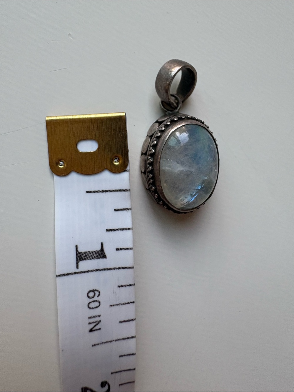 Vintage Artisan Handmade Moonstone Silver Pendant Sterling Silver - Picture 6 of 6